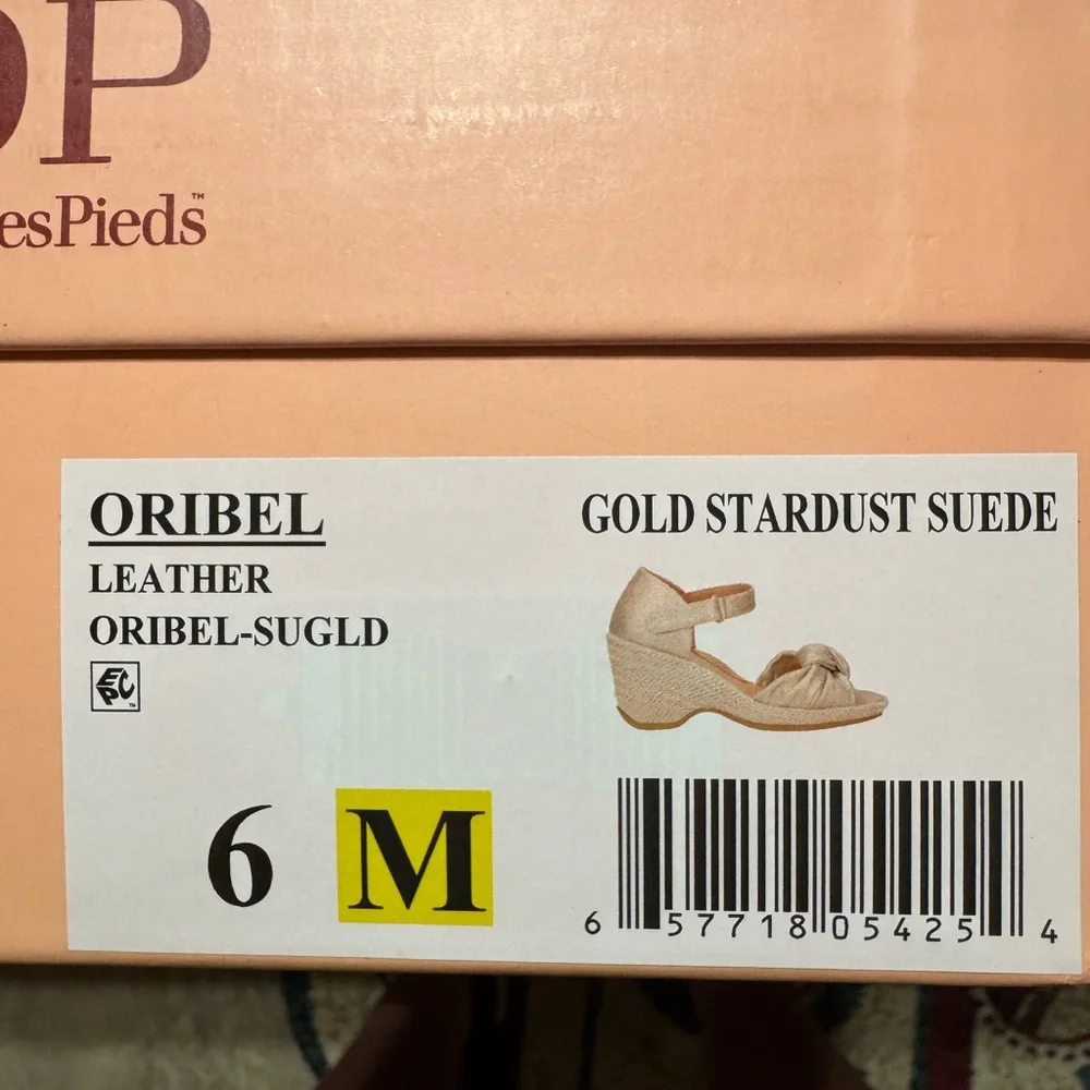 L'Amour Des Pieds Oribel Wedge Sandal Gold